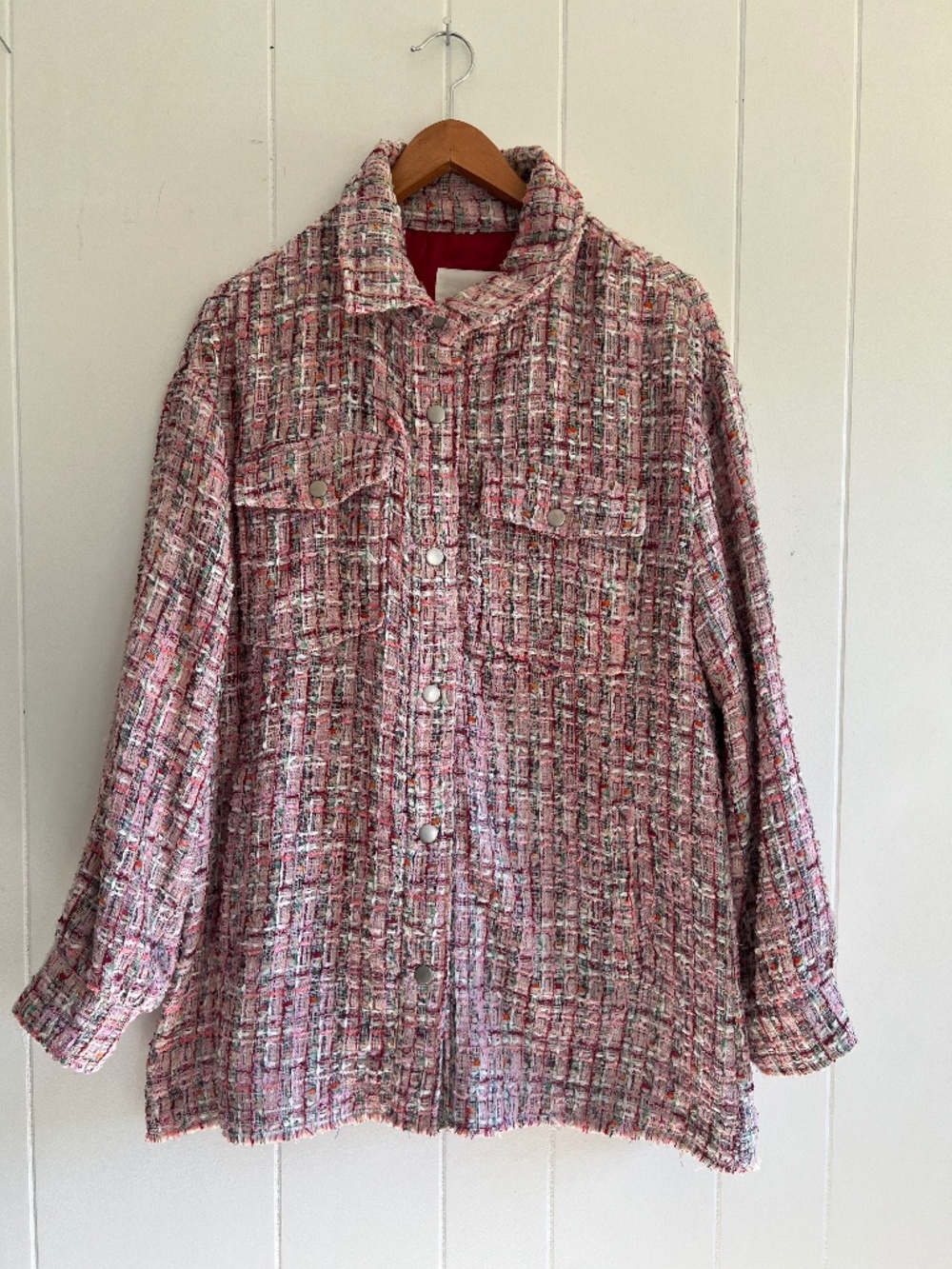 Avec Les Filles Long Tweed Shacket Jacket Women’s Size Large
